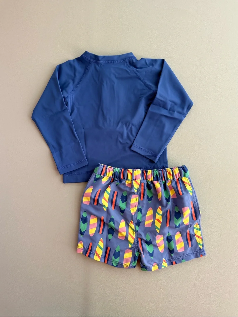 Hanna Andersson Baby Rashguard & Swim Trunks Set Surfboards Blue 3T NEW